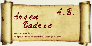 Arsen Badrić vizit kartica